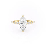 1.58 CT Marquise Cut Solitaire Pave Setting Moissanite Engagement Ring 11