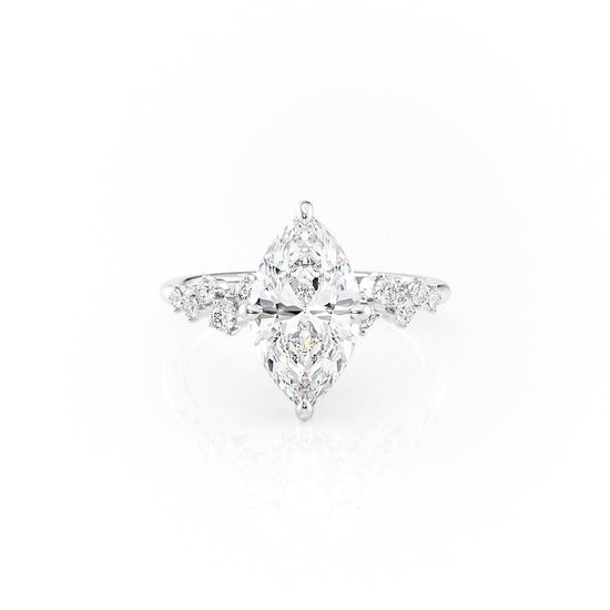 1.58 CT Marquise Cut Solitaire Hidden Halo Setting Moissanite Engagement Ring 10