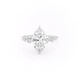 1.58 CT Marquise Cut Solitaire Hidden Halo Setting Moissanite Engagement Ring 10