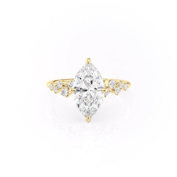 1.58 CT Marquise Cut Solitaire Hidden Halo Setting Moissanite Engagement Ring 11