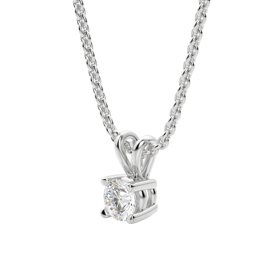 0.25 CT-1.0 CT Round Solitaire CVD F/VS Diamond Necklace 3