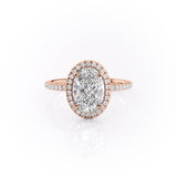 2.10 CT Oval Cut Halo Moissanite Engagement Ring 12