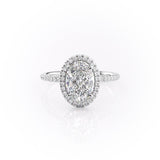 2.10 CT Oval Cut Halo Moissanite Engagement Ring 10