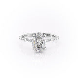 2.10 CT Oval Cut Pave Setting Moissanite Engagement Ring 10