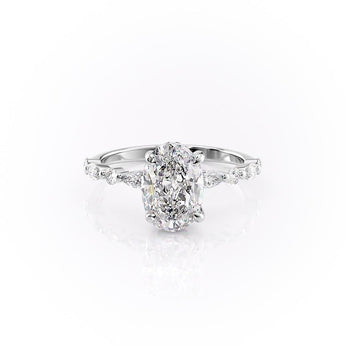 2.10 CT Oval Cut Pave Setting Moissanite Engagement Ring 10