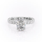 2.10 CT Oval Cut Solitaire Pave Setting Moissanite Engagement Ring 10