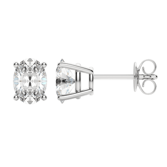 0.50 CT-2.0 CT Oval Solitaire CVD F/VS Diamond Earrings 3