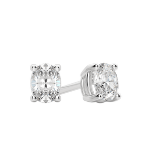0.50 CT-2.0 CT Oval Solitaire CVD F/VS Diamond Earrings 1