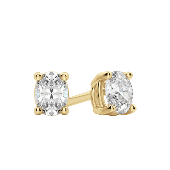 0.50 CT-2.0 CT Oval Solitaire CVD F/VS Diamond Earrings 4
