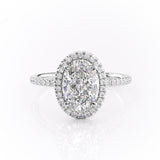 2.10 Oval Cut Halo Style Moissanite Engagement Ring 10