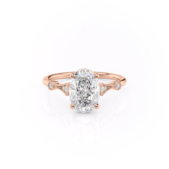 1.91 CT Oval Cut Solitaire Milgrain Pave Set Moissanite Engagement Ring 12