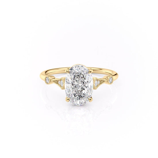 1.91 CT Oval Cut Solitaire Milgrain Pave Set Moissanite Engagement Ring 11