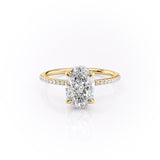 2.10 CT Oval Cut Solitaire & Pave Setting Moissanite Engagement Ring 3