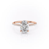 2.10 CT Oval Cut Solitaire & Pave Setting Moissanite Engagement Ring 2