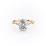 2.10 CT Oval Cut Hidden Halo Dainty Style Moissanite Engagement Ring 11