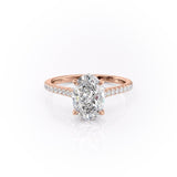 2.72 CT Oval Cut Pave Setting Moissanite Engagement Ring 12