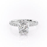 2.10 CT Oval Cut Hidden Halo Pave Setting Moissanite Engagement Ring 10