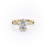 2.10 CT Oval Solitaire Cross Over Pave Set Moissanite Engagement Ring 11