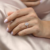 2.10 CT Oval Solitaire Cross Over Pave Set Moissanite Engagement Ring 2