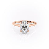 2.10 Oval Cut Solitaire Style Moissanite Engagement Ring 12