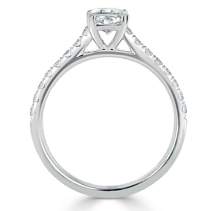 0.75 CT Cushion Cut Solitaire Moissanite Engagement Ring With Pave Setting 4
