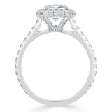 1.5 CT Cushion Cut Halo Pave Setting Moissanite Engagement Ring 4