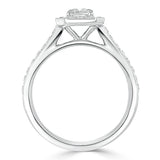 1.0 CT Emerald Cut Halo Moissanite Engagement Ring With Pave Setting 4