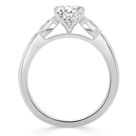 0.75 CT Cushion Cut Three Stone Moissanite Engagement Ring 3