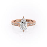 2.0 CT Pear Cut Solitaire Channel Pave Moissanite Engagement Ring 12