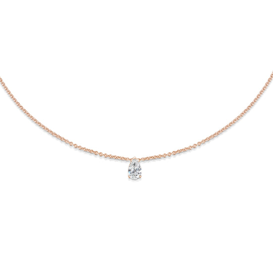 0.30 CT-1.0 CT Pear Solitaire CVD F/VS Diamond Necklace 6