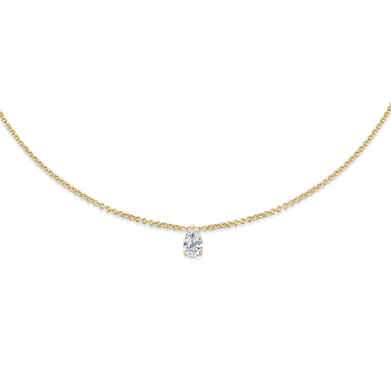 0.30 CT-1.0 CT Pear Solitaire CVD F/VS Diamond Necklace 4