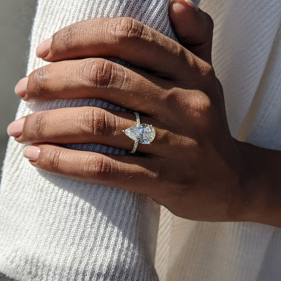 4.45 CT Pear Solitaire CVD G/VS1 Diamond Engagement Ring 5