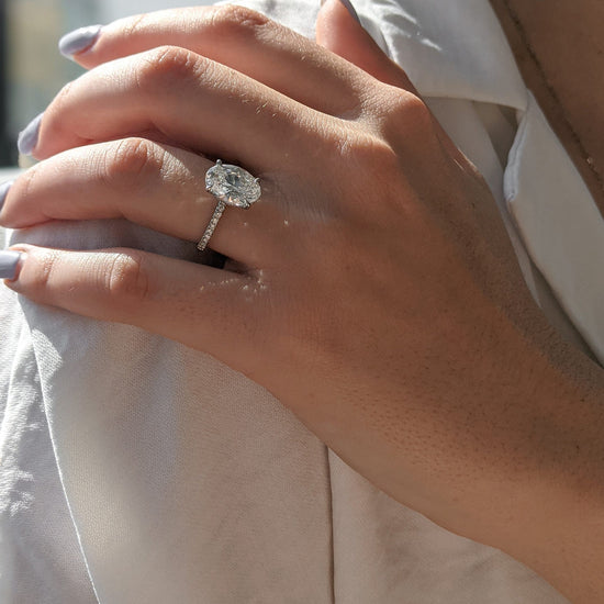 3.05 CT Oval Solitaire CVD D/VS1 Diamond Engagement Ring 6