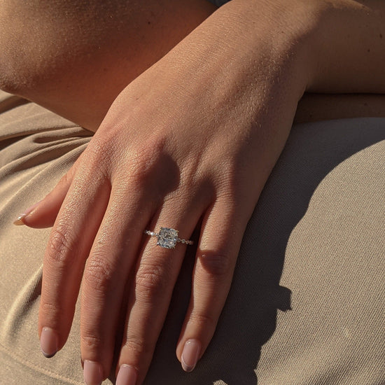 2.02 CT Cushion Hidden Halo CVD D/VS1 Diamond Engagement Ring 2