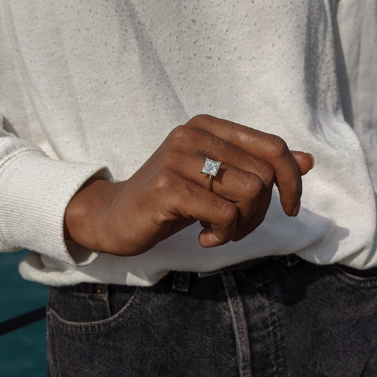 2.56 CT Princess Solitaire CVD G-VS2 Diamond Engagement Ring 5