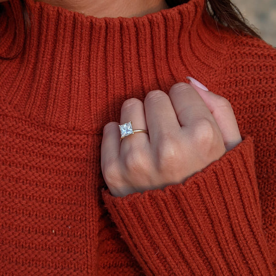 2.56 CT Princess Solitaire CVD G-VS2 Diamond Engagement Ring 4