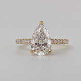 1.27 CT Pear Hidden Halo CVD F/VVS2 Diamond Engagement Ring 1