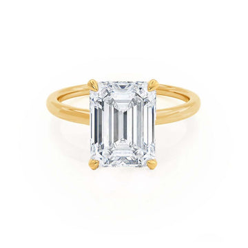 1.75 CT Emerald Shaped Moissanite Hidden Halo Style Engagement Ring 1