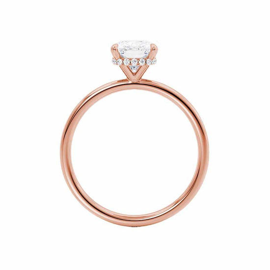 1.50 CT Oval Shaped Moissanite Hidden Halo Style Engagement Ring 2