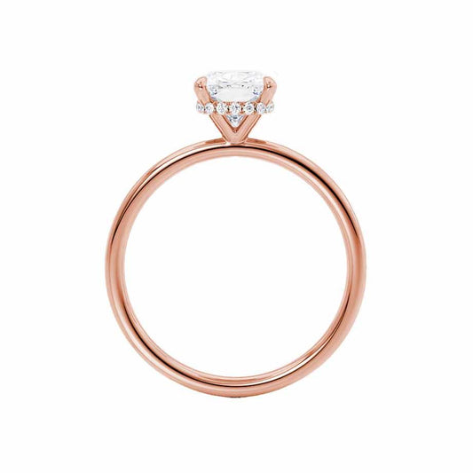 1.50 CT Oval Shaped Moissanite Hidden Halo Style Engagement Ring 2