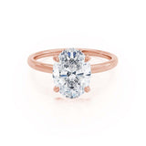 1.50 CT Oval Shaped Moissanite Hidden Halo Style Engagement Ring 1