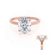 1.50 CT Oval Shaped Moissanite Hidden Halo Style Engagement Ring 3