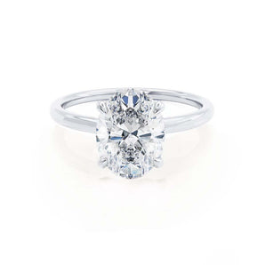 0.90 CT Oval Shaped Moissanite Hidden Halo Style Engagement Ring 1