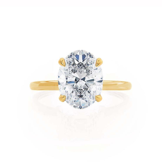 1.50 CT Oval Shaped Moissanite Hidden Halo Style Engagement Ring 3