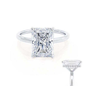 1.80 CT Radiant Shaped Moissanite Hidden Halo Style Engagement Ring 2
