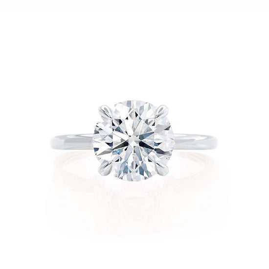 1.0 CT Round Shaped Moissanite Hidden Halo Style Engagement Ring 3