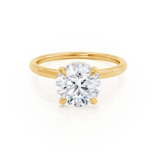 1.0 CT Round Shaped Moissanite Hidden Halo Style Engagement Ring 1