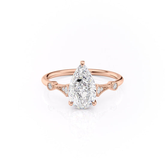 2.0 CT Pear Cut Solitaire Moissanite Engagement Ring. 7