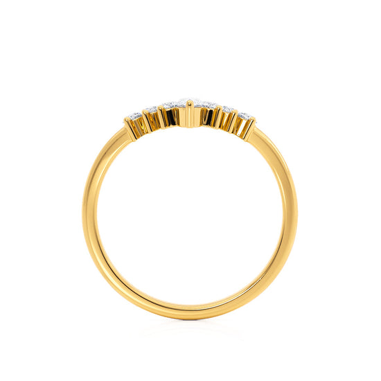 0.28 TCW Round & Pear Shaped Moissanite Curved Style Wedding Band 4