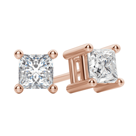 0.50 CT-2.0 CT Princess Solitaire CVD F/VS Diamond Earrings 6